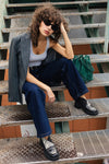 BETHANY BLACK/ZEBRA MOCCASINS