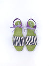 GIGI ZEBRA/LIME LEATHER SANDALINAS