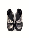 BETHANY BLACK/ZEBRA MOCCASINS