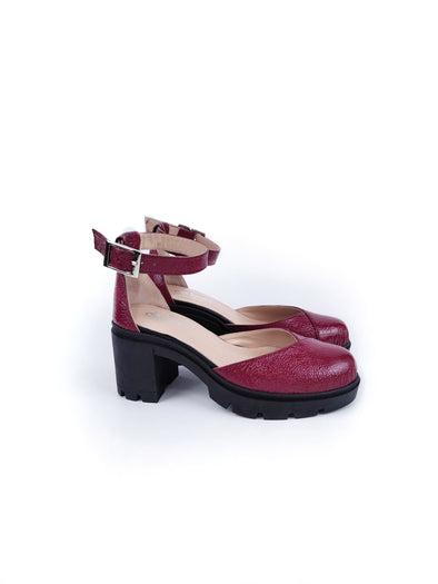 FIONA WINE RED GLOSSY LEATHER HEELS (7,5cm)