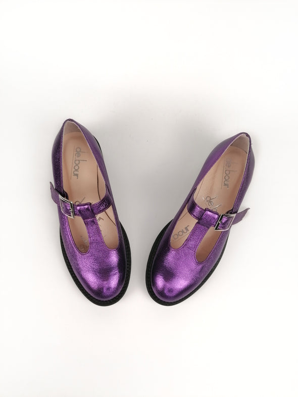 DOXY PURPLE METALLIC GIRLY RUBBER FLATS