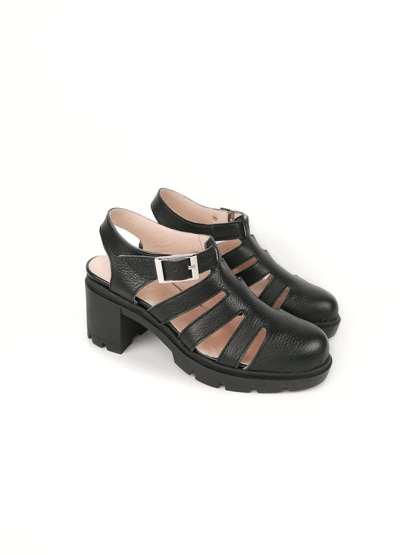 MATILDA BLACK RUBBER HEELS (7,5cm)