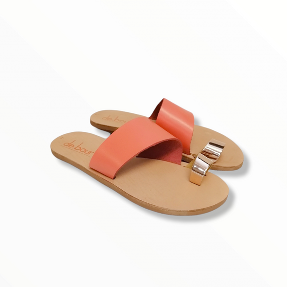 ARETI FLAT LEATHER SANDALS