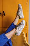 SONIA IN BLOOM WHITE LEATHER SNEAKERS